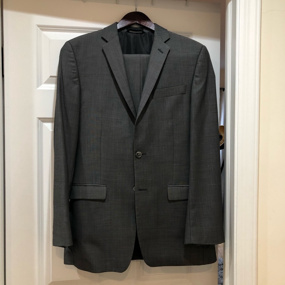 Men’s gray suit and pants